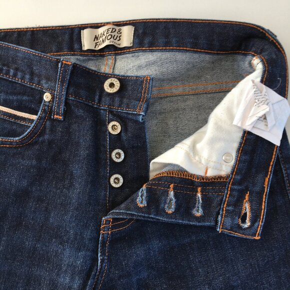 Naked & Famous Super Guy Strech Selvedge Button Fly Jeans 29 - Picture 3 of 11